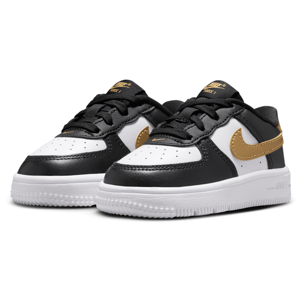 Nike Air Force 1 Low Lace - Girls' Toddler - Black/Gold - Image 6