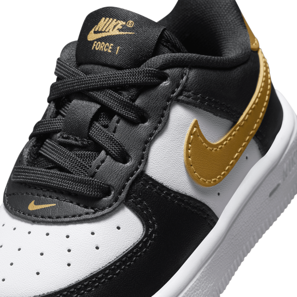 Nike Air Force 1 Low Lace - Girls' Toddler - Black/Gold - Image 7