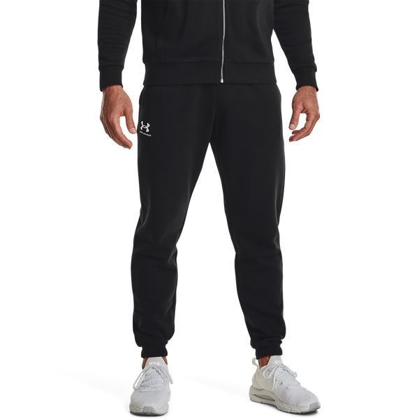Under Armour Essential Fleece Joggers - Men's - White/Black - Image 4