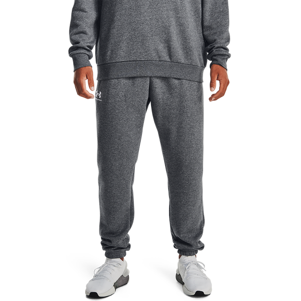 Under Armour Essential Fleece Joggers - Men's - White/Pitch Grey Heather - Image 4