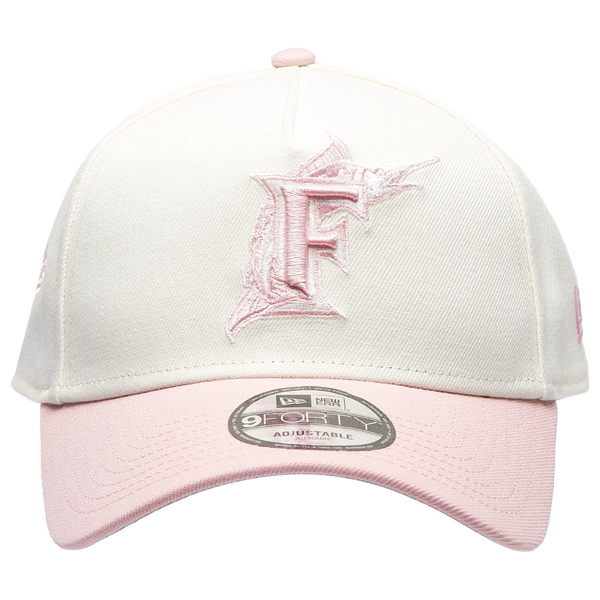 New Era Marlins 9FORTY A-Frame Cap - Adult - Chrome/Pink Rouge - Image 2