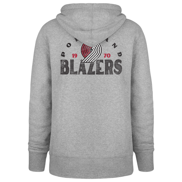 47 Brand NBA Portland Trail Blazers Arcitext Hdln Hoodie - Men's - Slate Gray - Image 2