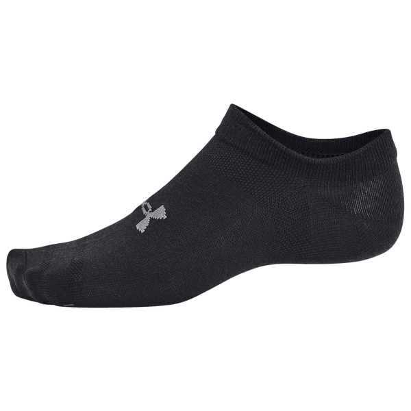 Under Armour Essential 6 Pack No Show Socks - Men's - Black/Black/Castlerock - Image 3