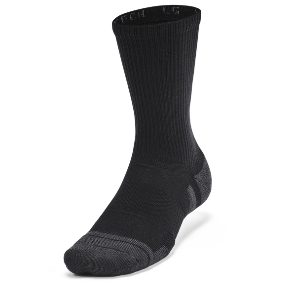 Under Armour Perf Tech 6 Pack Crew Socks - Men's - Black - Image 3