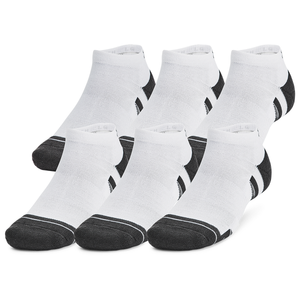 Under Armour Perf Tech 6 Pack Low Socks - Men's - White