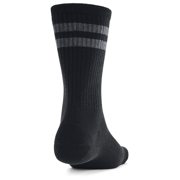 Under Armour Essential 6 Pack Crew Socks - Men's - White/White/Black - Image 3