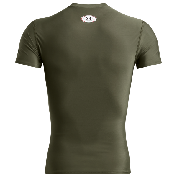 Under Armour Heatgear OG Compression Short Sleeve - Men's - Marine Od Green/White - Image 2