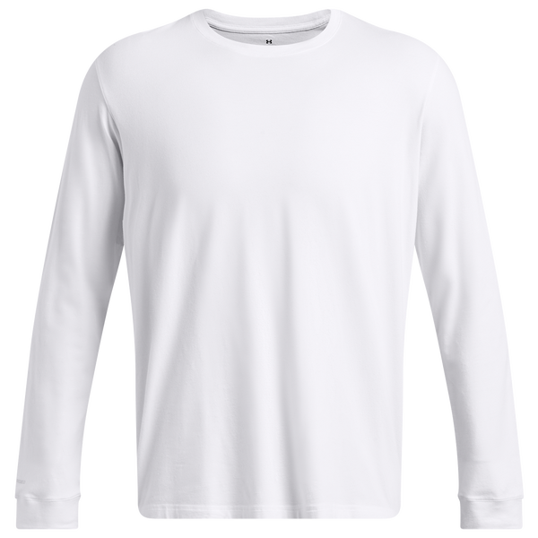 Under Armour Icon Charged Cotton Long Sleeve - Men's - White/Halo Gray