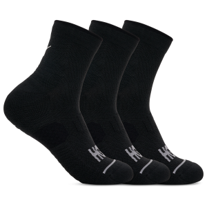 HOKA Quarter Run Sock 3 Pack - Adult - Black/Black/Black