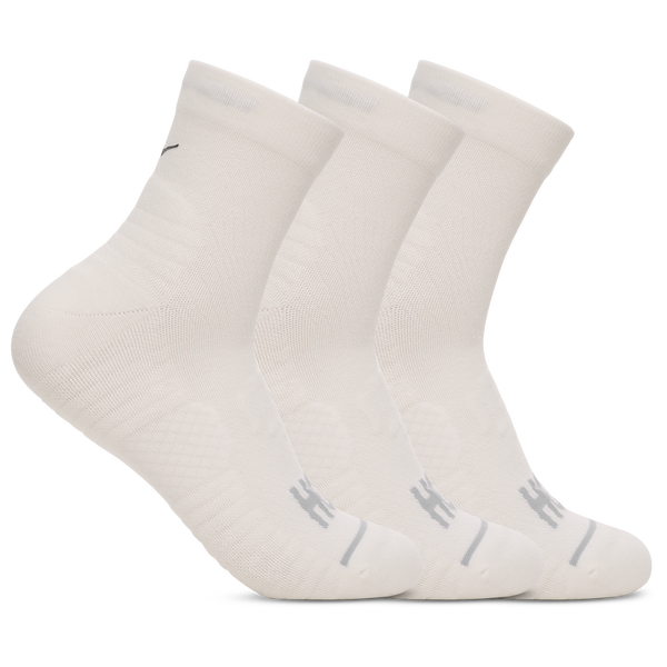 HOKA Quarter Run Sock 3 Pack - Adult - White/White/White