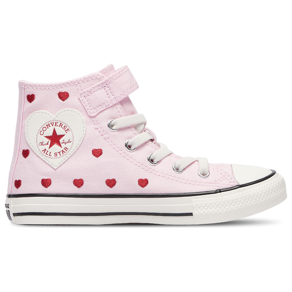 Converse Chuck Taylor All Star 1V Hi Hearts - Girls' Preschool - Milk/New Found Bloom/Vintage White