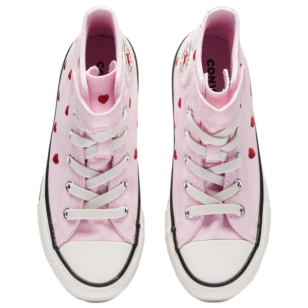 Converse Chuck Taylor All Star 1V Hi Hearts - Girls' Preschool - Milk/New Found Bloom/Vintage White - Image 4