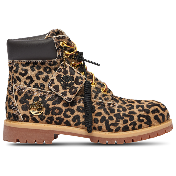 Timberland Premium 6" Waterproof Embossed Boots - Girls' Grade School - Dark Brown/Medium Beige