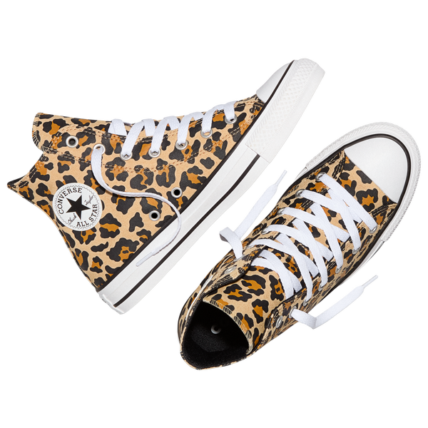 Converse All Star Hi Leopard - Girls' Grade School - Brown/Black/White - Image 3