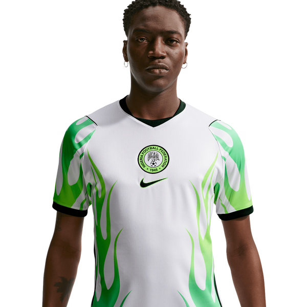 Nike Nigeria Away Replica Stadium Jersey - Men's - White/Green Glow/Black - Image 6