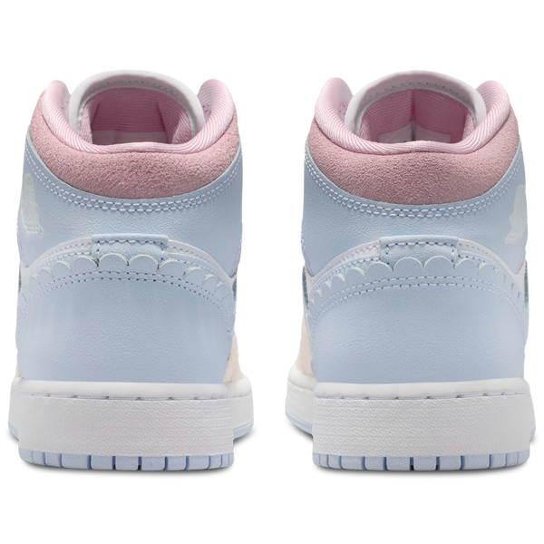 Jordan AJ 1 MID SE FEM - Girls' Grade School - Half Blue/Pale Ivory/White - Image 3