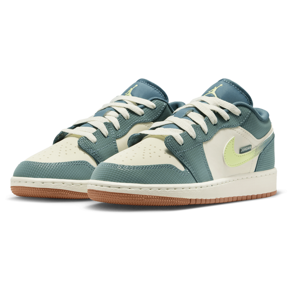 Jordan AJ 1 Low SE - Boys' Grade School - Light Lemon Twist/Hasta/Sea Glass - Image 6