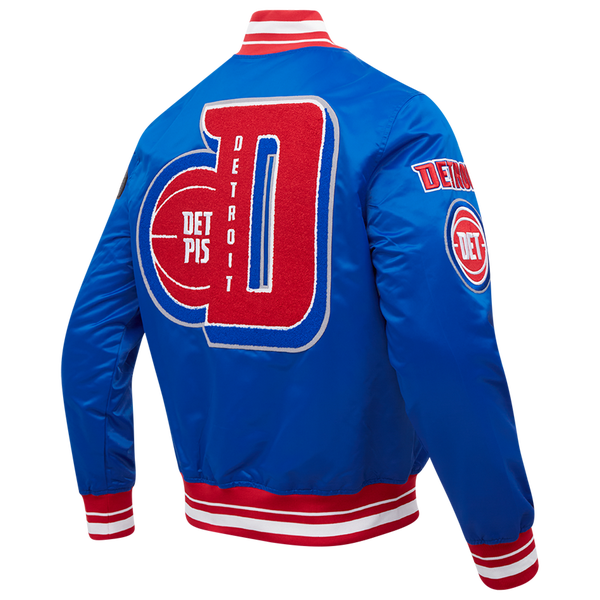 Pro Standard Detroit Pistons Mash Up Rib Satin Jacket - Men's - Royal Blue/Red - Image 4
