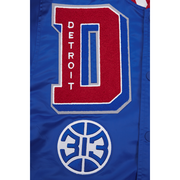 Pro Standard Detroit Pistons Mash Up Rib Satin Jacket - Men's - Royal Blue/Red - Image 6