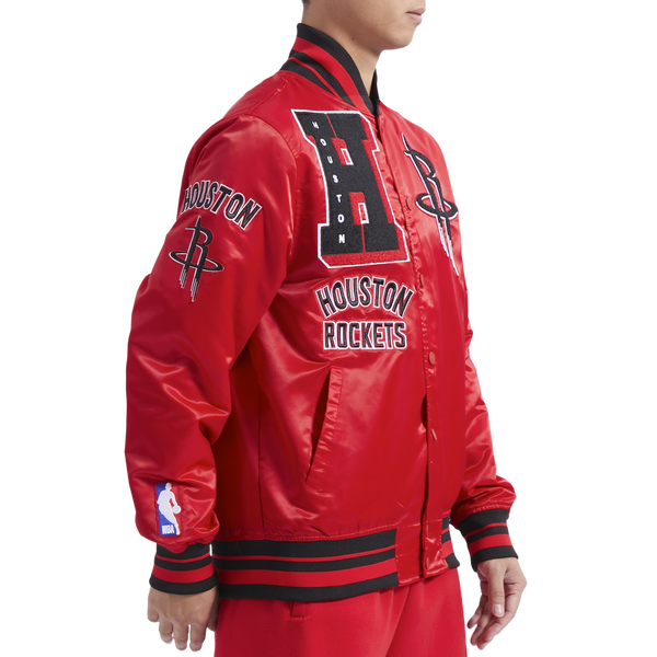 Pro Standard Houston Rockets Mash Up M Rib Satin Jacket - Men's - Red/Black - Image 4