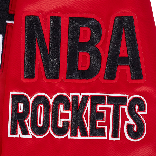 Pro Standard Houston Rockets Mash Up M Rib Satin Jacket - Men's - Red/Black - Image 11