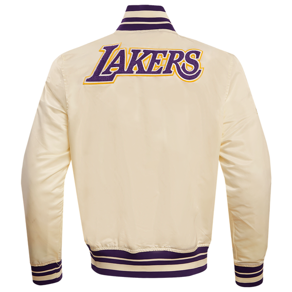 Pro Standard Los Angeles Lakers Retro Classic Satin Jacket - Men's - Eggshell/Purple - Image 2