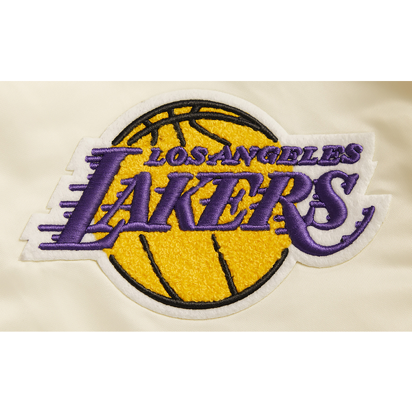 Pro Standard Los Angeles Lakers Retro Classic Satin Jacket - Men's - Eggshell/Purple - Image 7