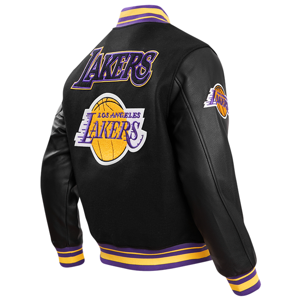 Pro Standard Los Angeles Lakers Retro Classic Varsity Jacket - Men's - Black/Purple/Yellow - Image 4