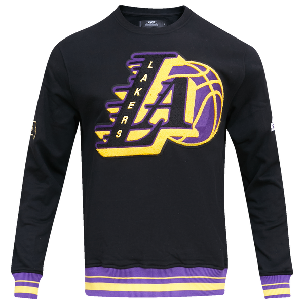 Pro Standard Los Angeles Lakers Mash Up Rib Fleece Crewneck - Men's - Black/Purple