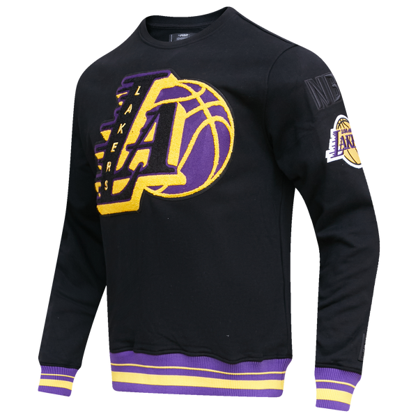 Pro Standard Los Angeles Lakers Mash Up Rib Fleece Crewneck - Men's - Black/Purple - Image 3
