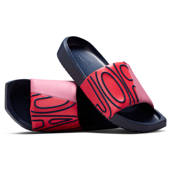 Jordan Nola Slides - Women's - Obsidian/Desert Berry/Track Red - Image 3