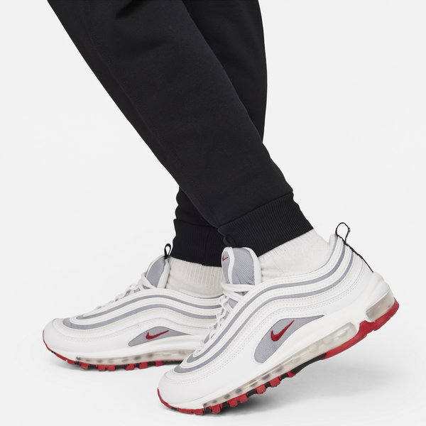Nike NSW Club LBR Fleece Joggers - Boys' Grade School - White/Black - Image 5