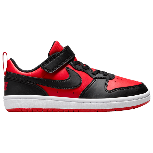 Nike Court Borough Low Recraft - Boys' Preschool - White/Black/Red - Image 2