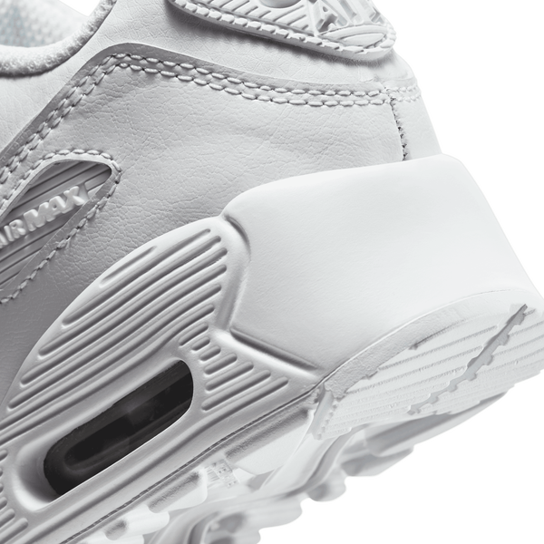Nike Air Max 90 - Boys' Preschool - White/White/Metallic Silver - Image 7