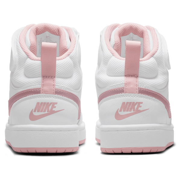 Nike Court Borough Mid 2 - Boys' Grade School - White/Pink Glaze - Image 3