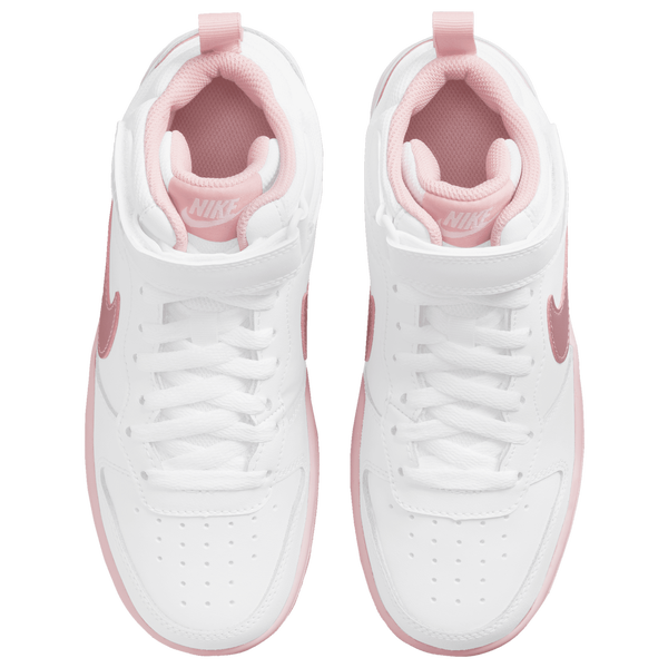 Nike Court Borough Mid 2 - Boys' Grade School - White/Pink Glaze - Image 4