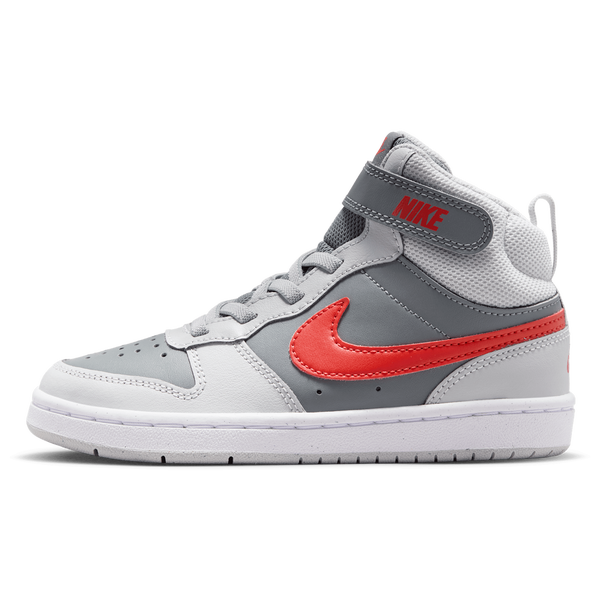 Nike Court Borough Mid 2 - Boys' Preschool - Smoke Grey/Picante Red/Grey Fog - Image 2