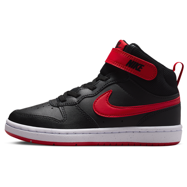 Nike Court Borough Mid 2 - Boys' Preschool - Black/University Red/White - Image 2
