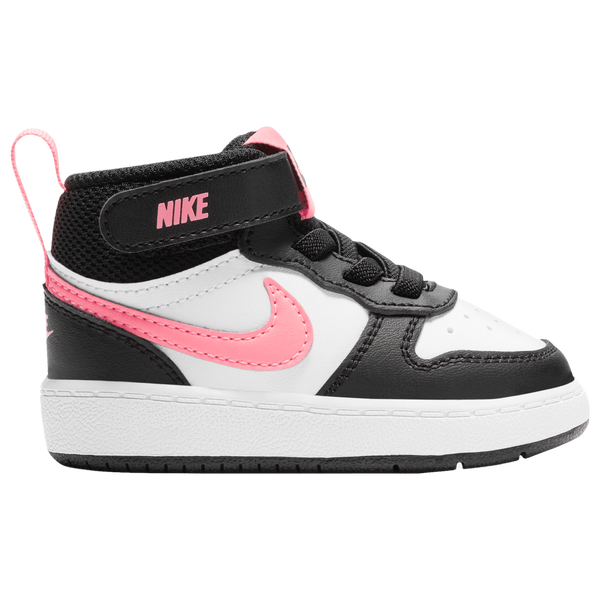 Nike Court Borough Mid 2 - Boys' Toddler - Black/White/Sunset Pulse