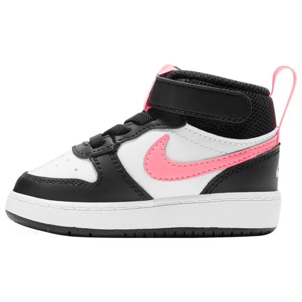 Nike Court Borough Mid 2 - Boys' Toddler - Black/White/Sunset Pulse - Image 3