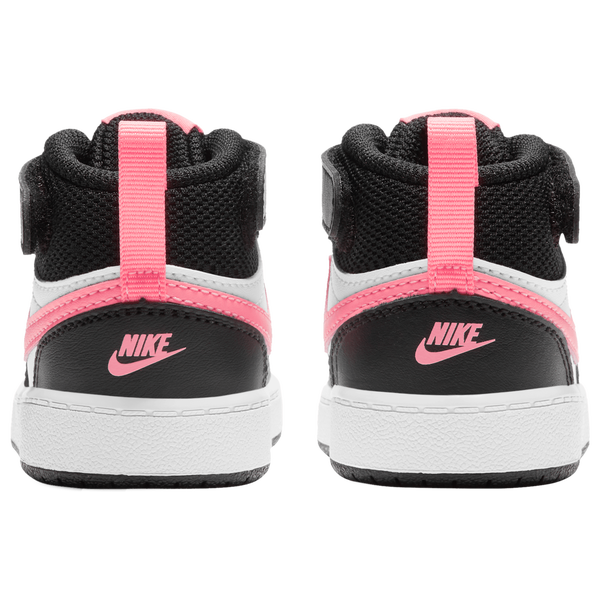 Nike Court Borough Mid 2 - Boys' Toddler - Black/White/Sunset Pulse - Image 4