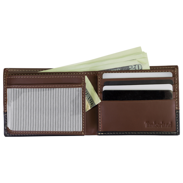 Timberland Hunter Two-Tone Leather Commuter Wallet - Men's - Black/Brown - Image 2