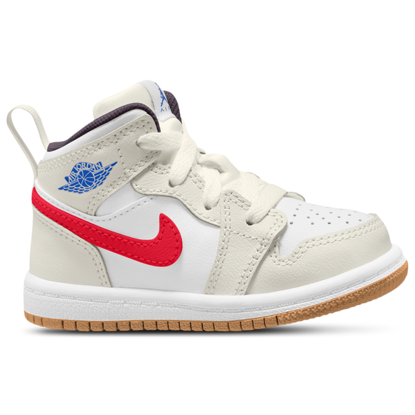 Jordan AJ 1 Mid - Girls' Toddler - Red/Beige/White