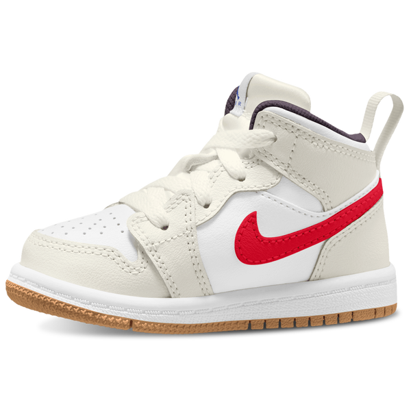 Jordan AJ 1 Mid - Girls' Toddler - Red/Beige/White - Image 2