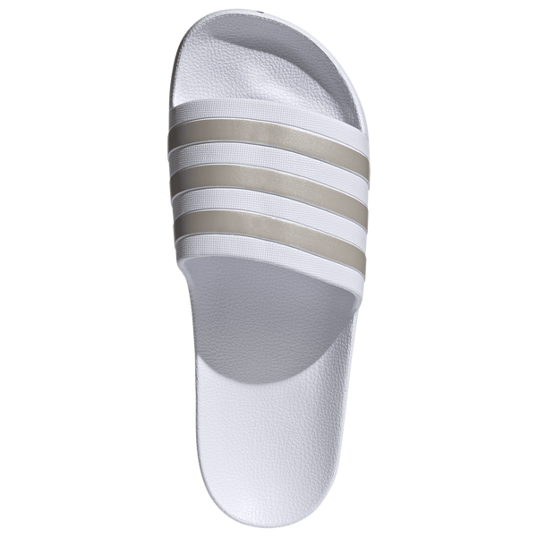 adidas Adilette Aqua Slides - Men's - Ftwr White/Ftwr White/Platin Met - Image 4