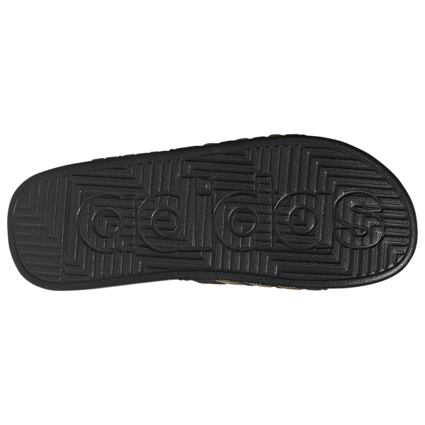 adidas Adissage Slides - Men's - Core Black/Gold Metallic/Core Black - Image 15