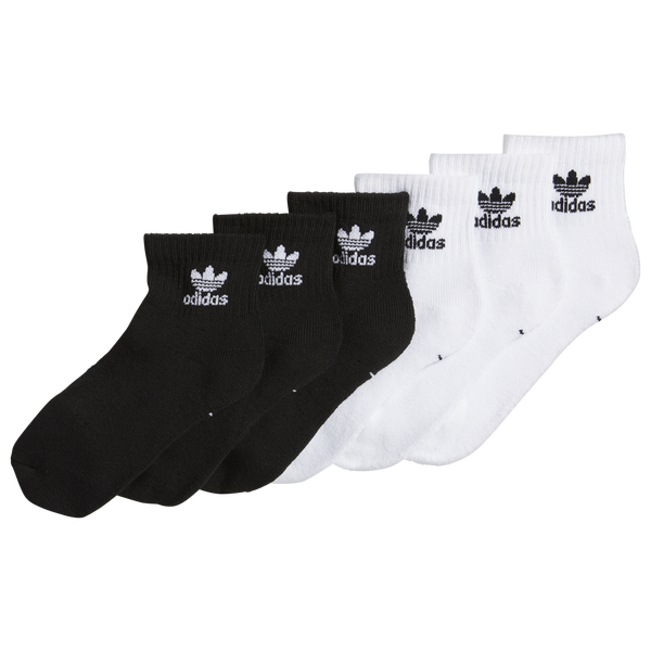 adidas Originals Quarter Sock 6-Pack - Boys' Grade School - White/Black