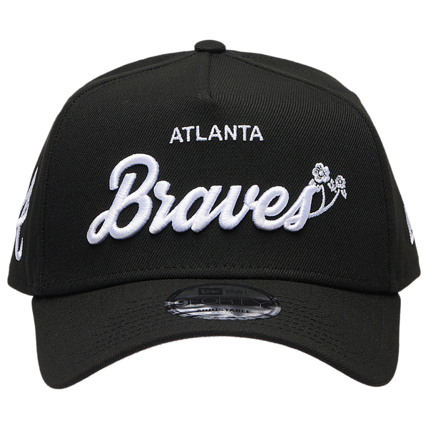 New Era Braves 940 A Frame Local Play Cap - Adult - Black/Black - Image 2