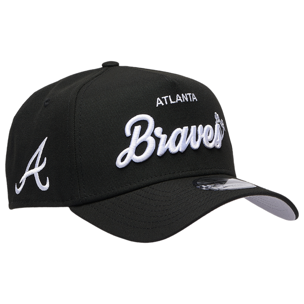 New Era Braves 940 A Frame Local Play Cap - Adult - Black/Black - Image 3