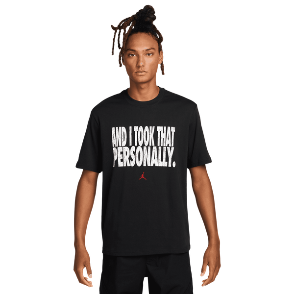 Jordan Dri-FIT Sport Graphic Short Sleeve Crew - Men's - Black/White
